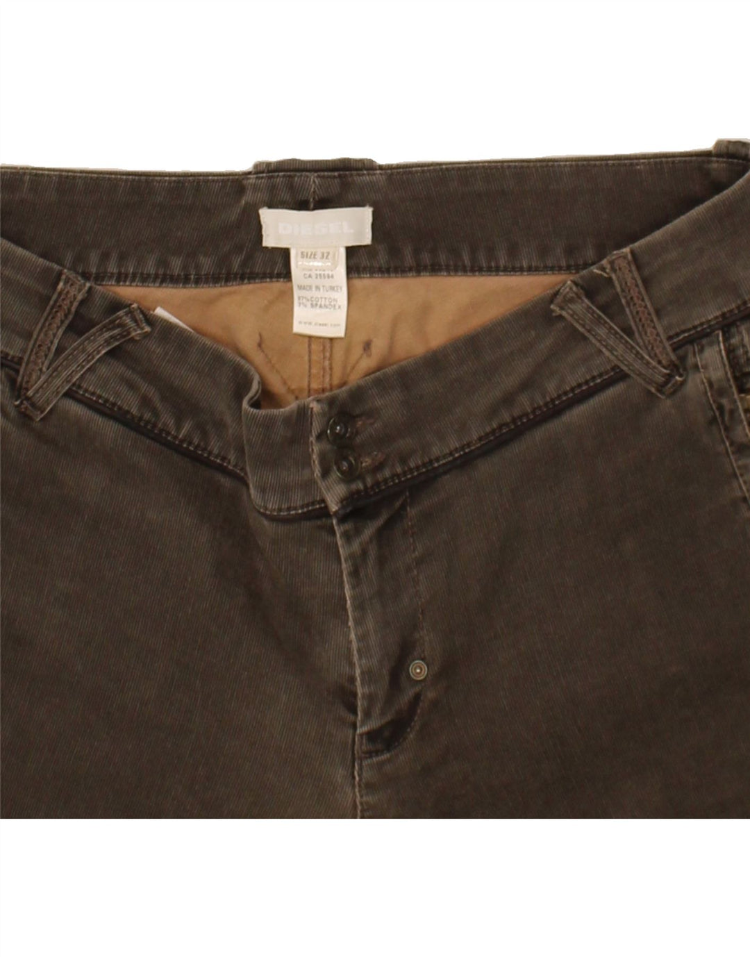 DIESEL Womens Slim Corduroy Trousers W32 L31 Brown Cotton Vintage Diesel and Second-Hand Diesel from Messina Hembry 