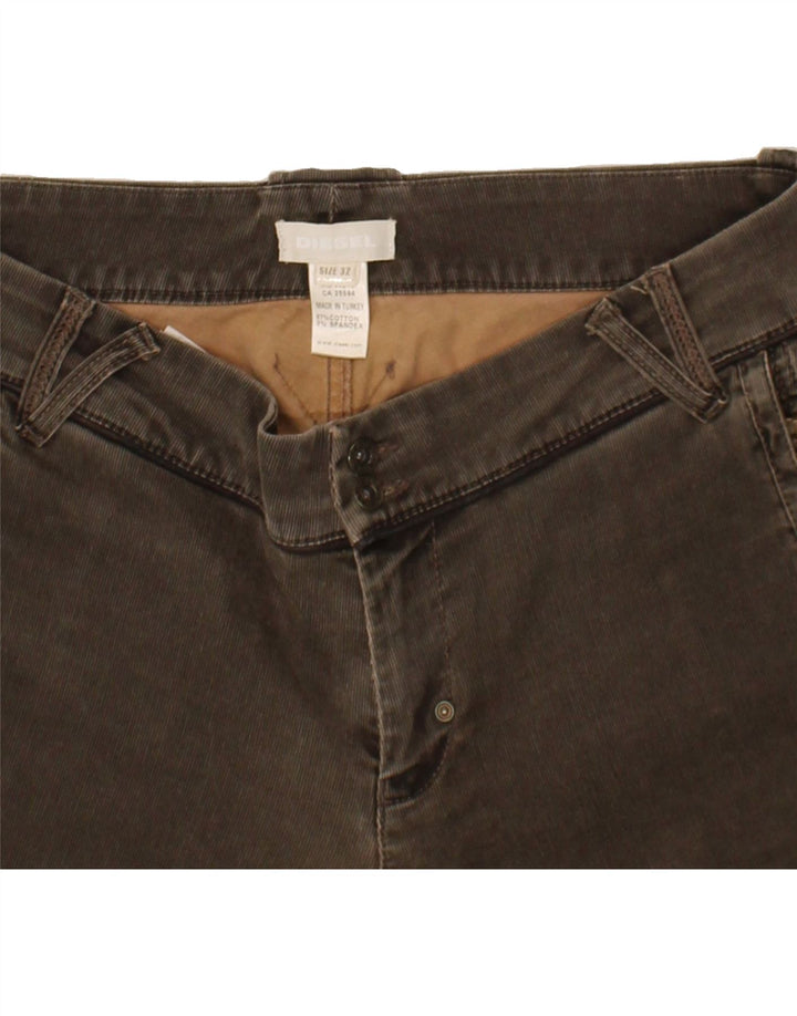 DIESEL Womens Slim Corduroy Trousers W32 L31 Brown Cotton Vintage Diesel and Second-Hand Diesel from Messina Hembry 