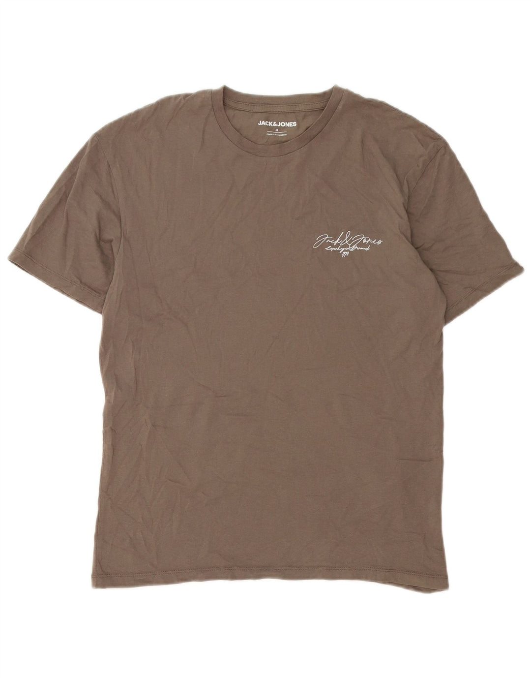 Camiseta masculina Jack & Jones de algodão marrom médio
