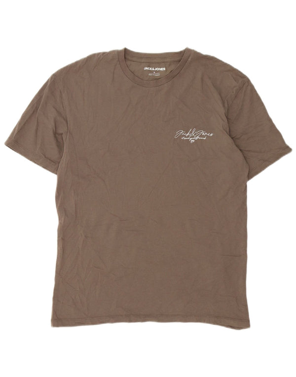 Camiseta masculina Jack & Jones de algodão marrom médio