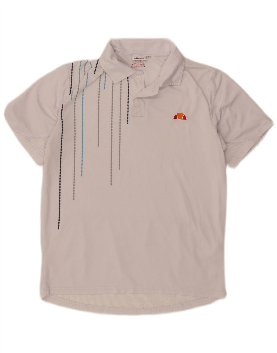 Camisa polo masculina Ellesse pequena listrada branca