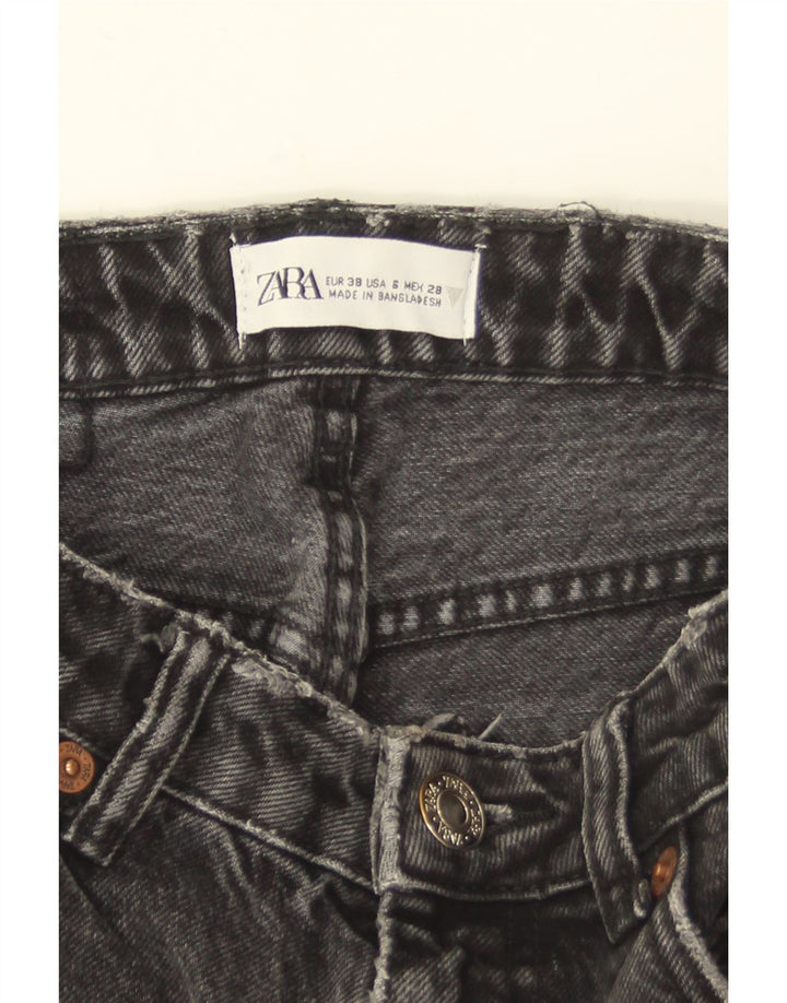 ZARA Calça jeans feminina desgastada EU 38 pequena W28 L27 cinza