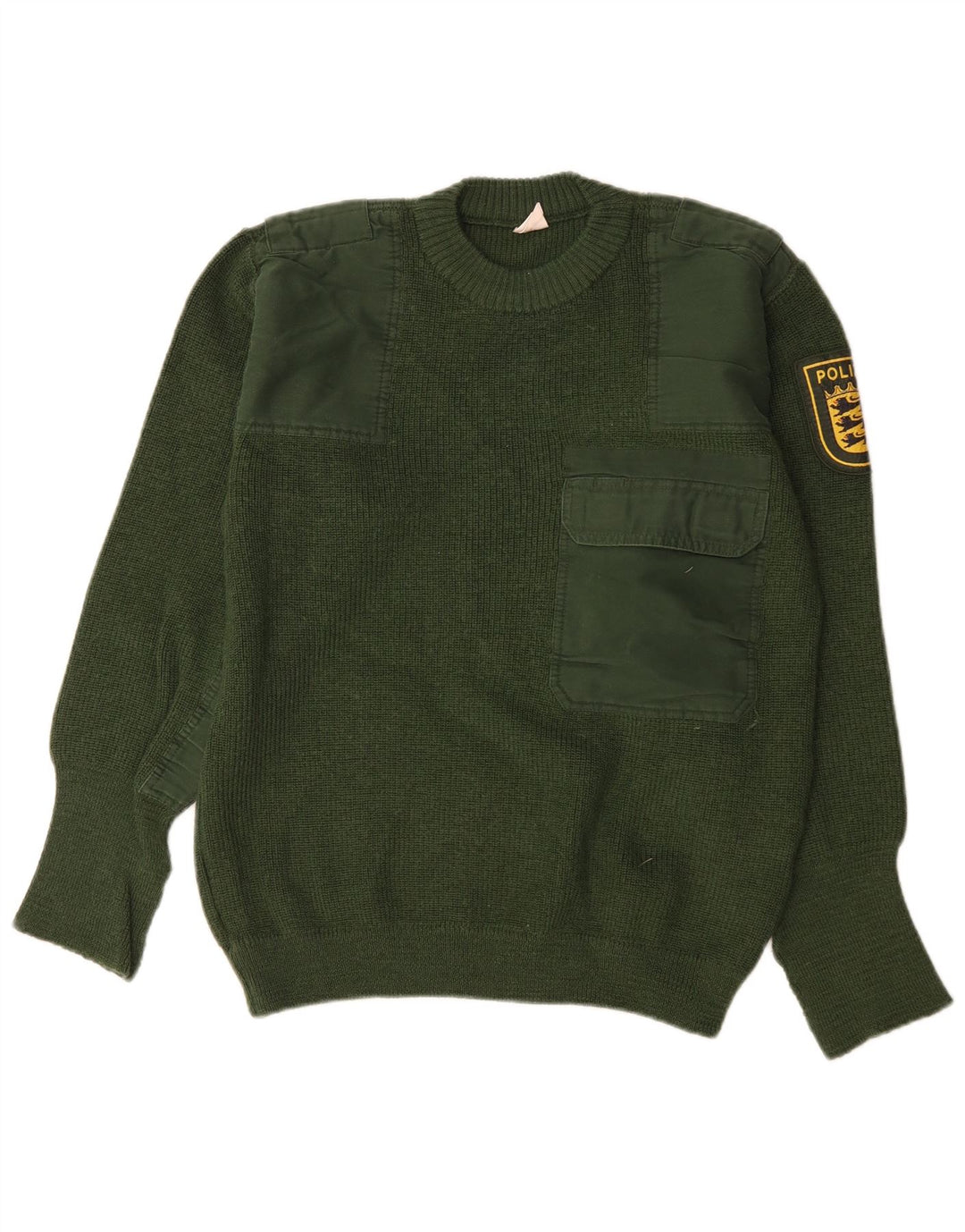 Suéter vintage masculino com gola redonda e gola redonda IT 50 verde médio