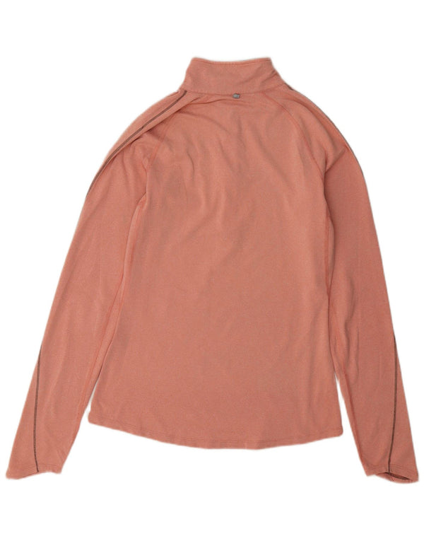 Nike Womens Dri Fit Zip Neck Pullover Treino Top Reino Unido 10 Pequeno Rosa