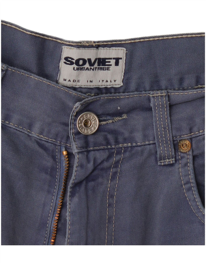Shorts cargo masculino vintage W34 grande azul marinho