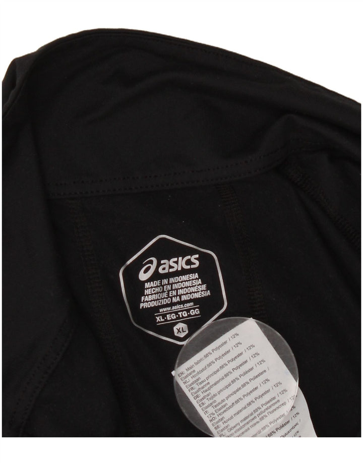 Asics Mens Zip Neck Pullover Treino Top XL Preto Poliéster