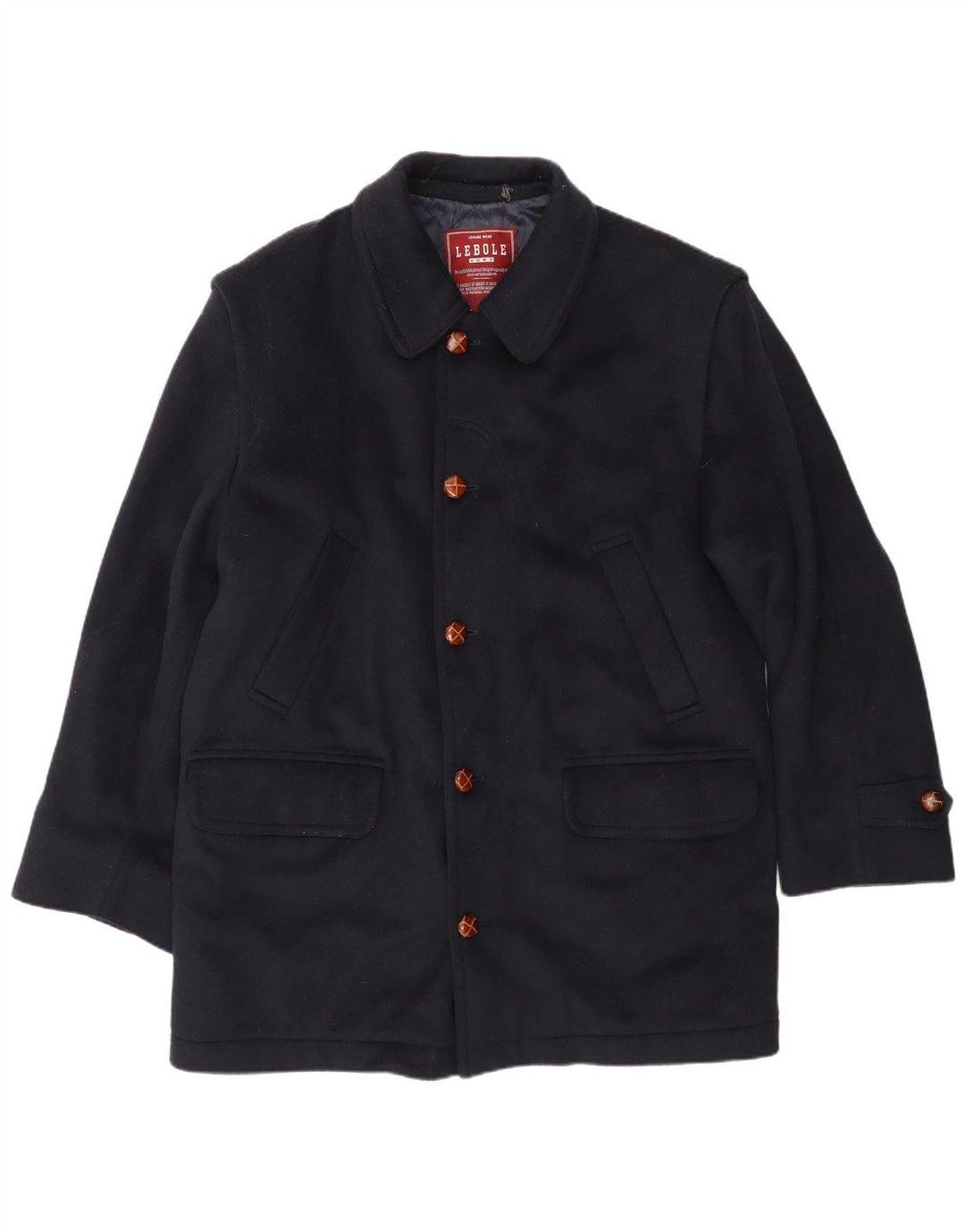 Sobretudo masculino Lebole UK 14 grande lã azul marinho