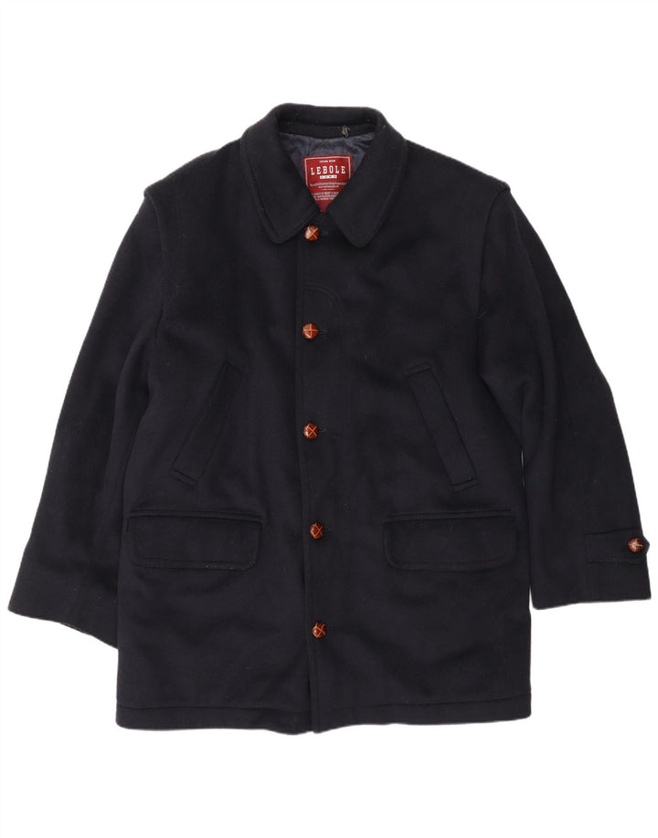 Sobretudo masculino Lebole UK 14 grande lã azul marinho