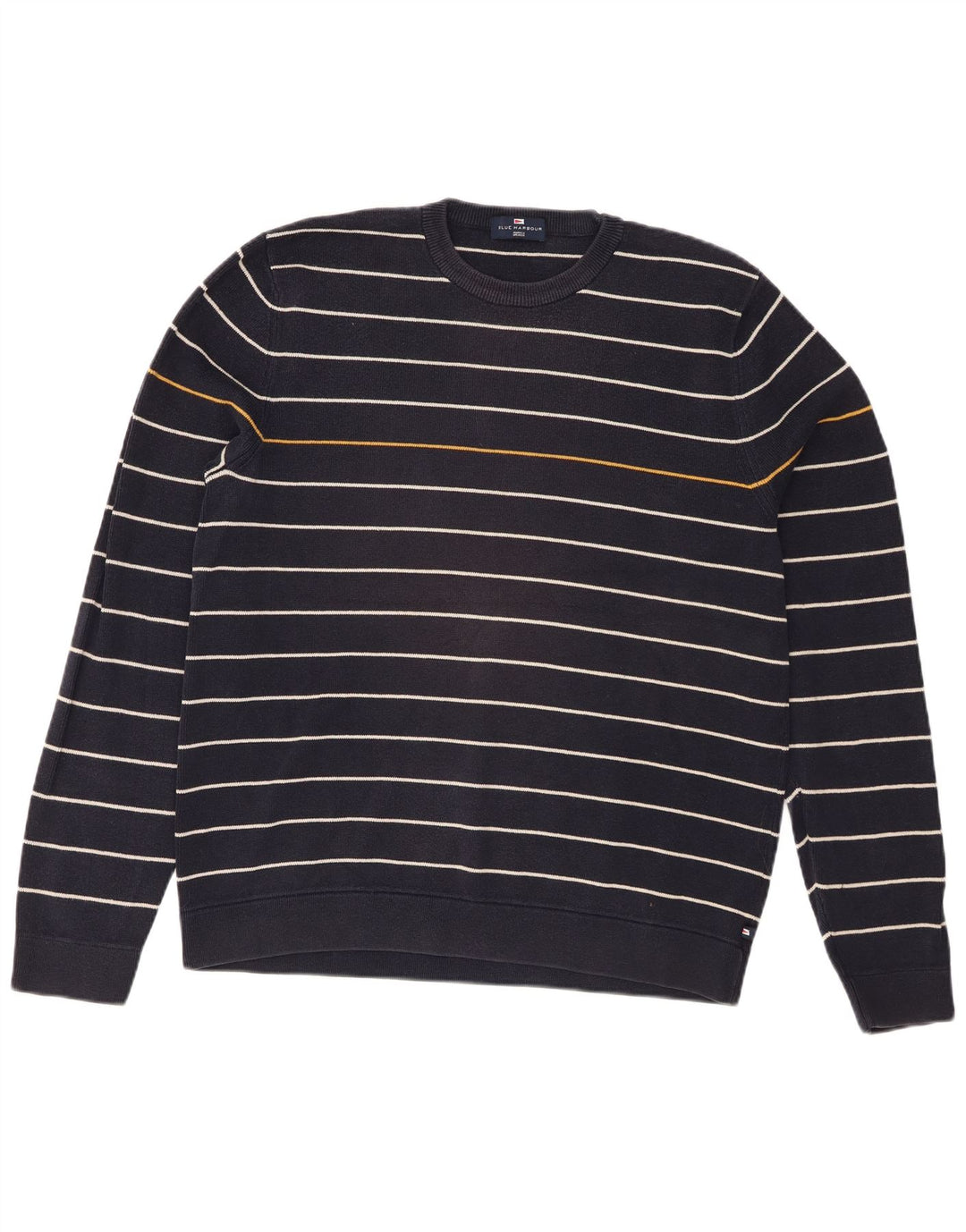 Suéter masculino Marks & Spencer Blue Harbor com gola redonda, azul marinho médio