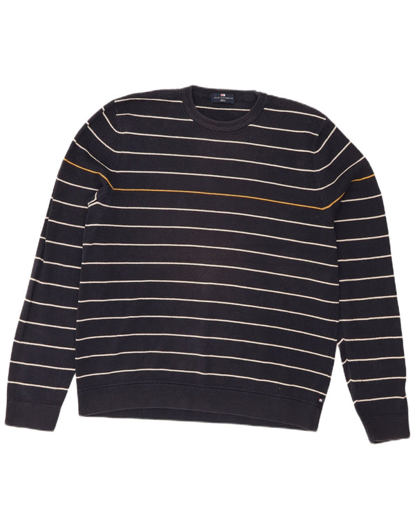 Suéter masculino Marks & Spencer Blue Harbor com gola redonda, azul marinho médio