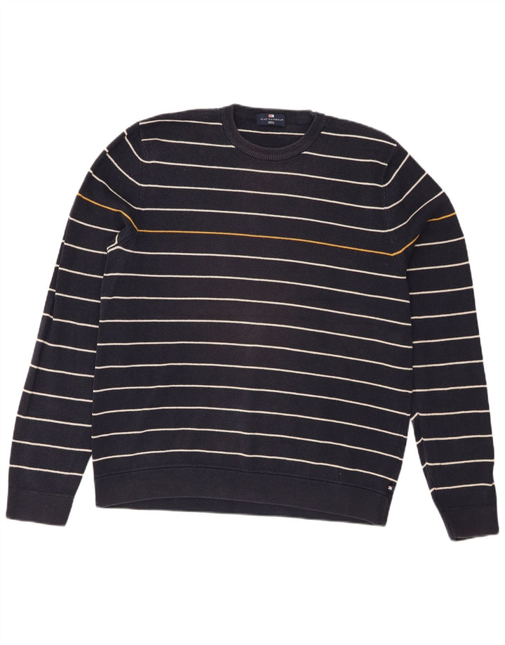 Suéter masculino Marks & Spencer Blue Harbor com gola redonda, azul marinho médio