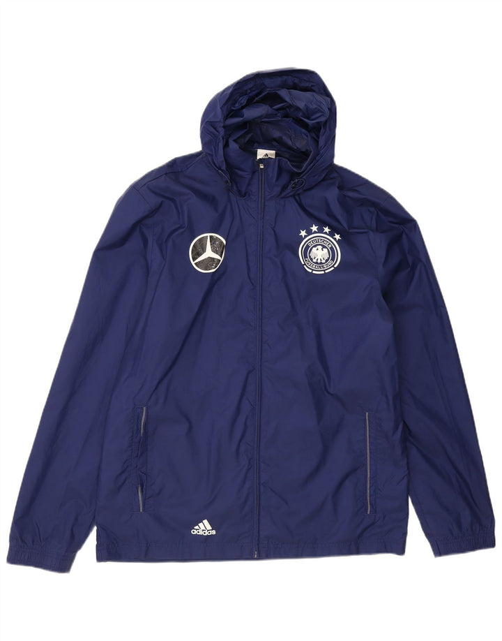 ADIDAS Mens Graphic Rain Jacket UK 38 Médio Azul Marinho