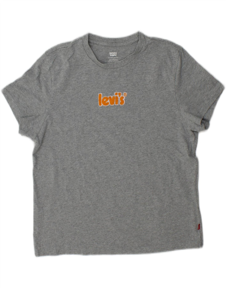 Camiseta feminina Levi's Oversized Graphic Top UK 10 Small Grey