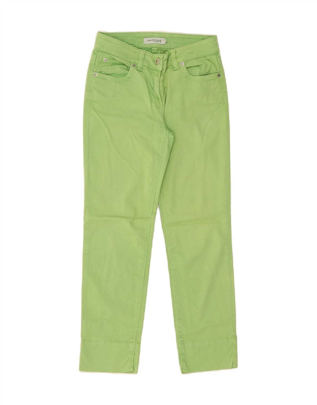 HENRY COTTONS Womens Slim Casual Trousers W26 L26 Green Cotton Vintage Henry Cottons and Second-Hand Henry Cottons from Messina Hembry 