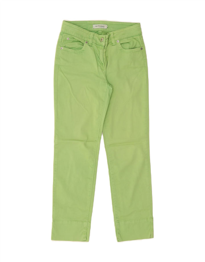 HENRY COTTONS Womens Slim Casual Trousers W26 L26 Green Cotton Vintage Henry Cottons and Second-Hand Henry Cottons from Messina Hembry 