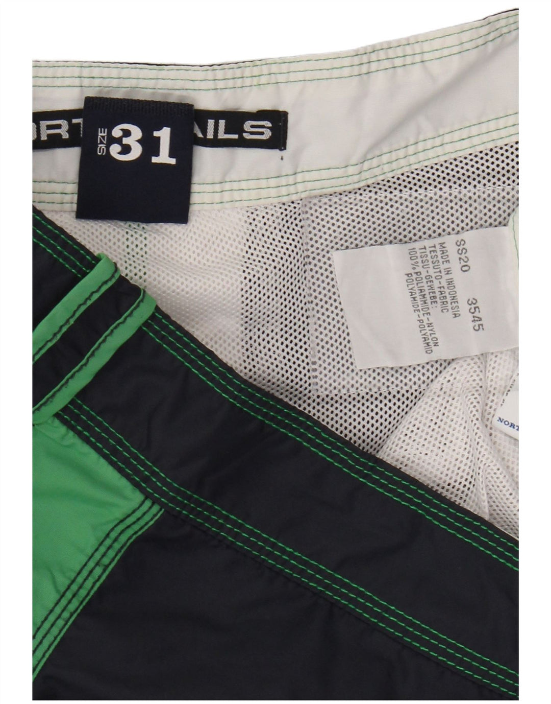 Shorts de natação masculino NORTH SAILS médio verde colorblock