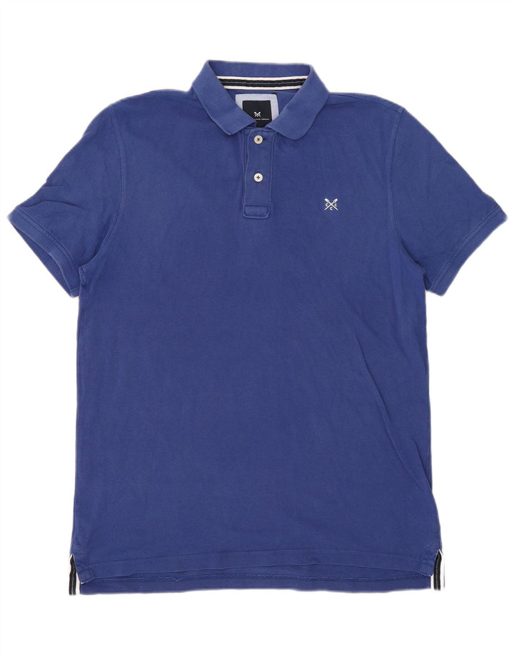 Camisa polo masculina Crew Clothing grande algodão azul