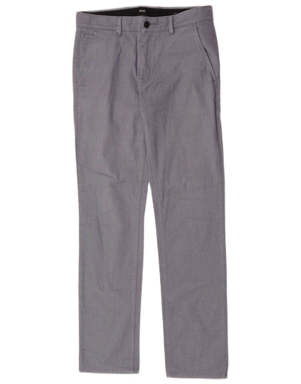 Calça Chino Masculina Slim Fit Hugo Boss W31 L32 Algodão Manchado Azul Marinho