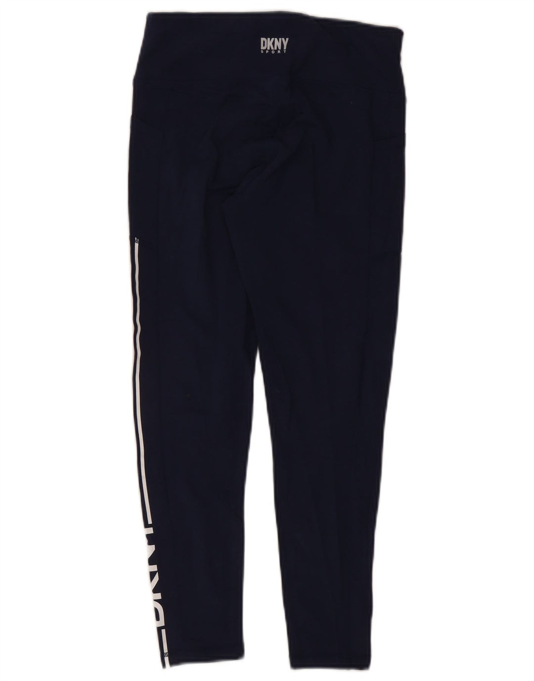 Leggings gráficas femininas Dkny UK 8 pequeno bloco colorido azul marinho