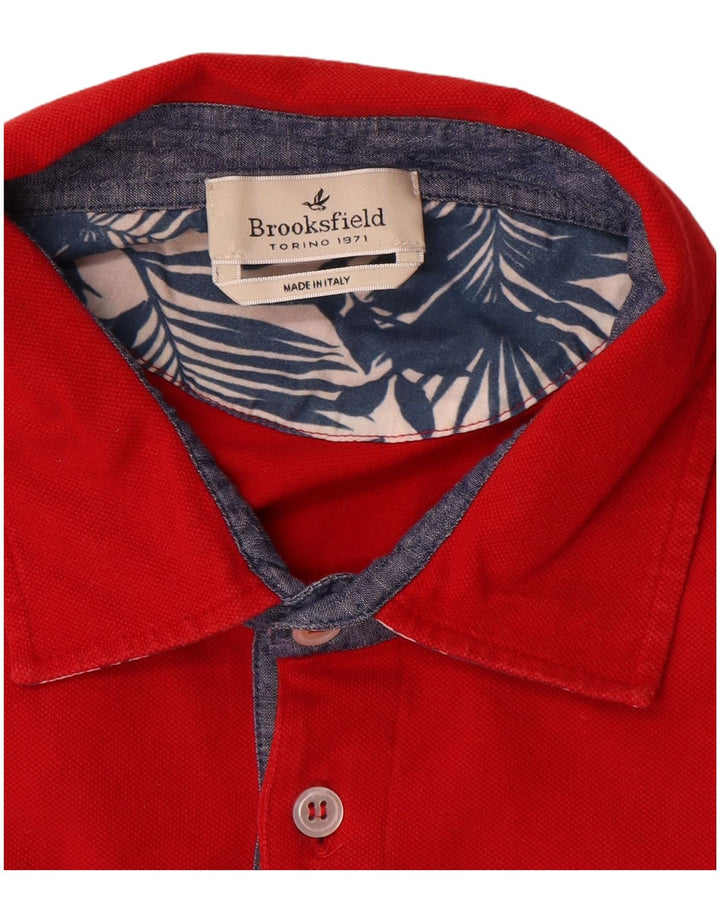 Camisa polo masculina Brooksfield grande vermelha