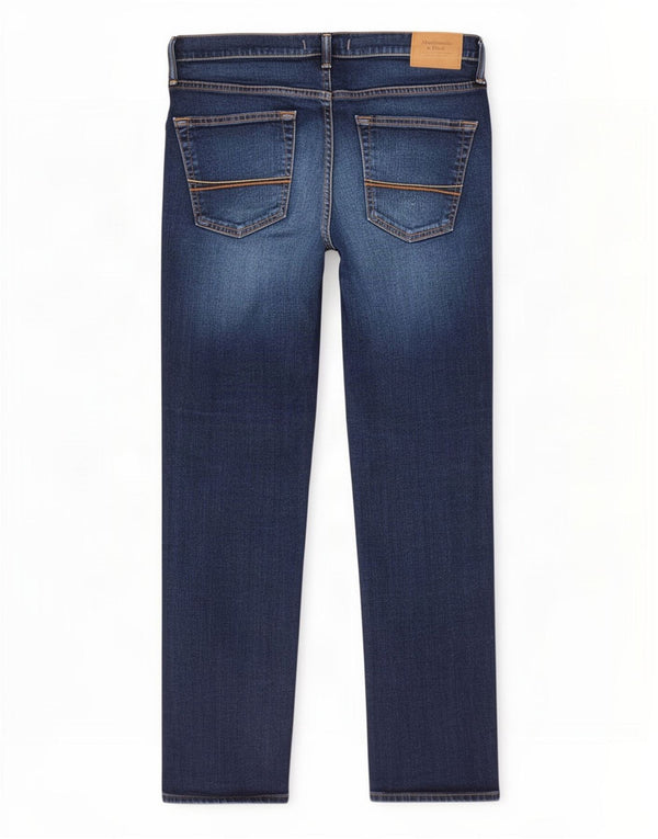 Abercrombie & Fitch Mens Slim Straight Jeans W32 L32 Azul Algodão