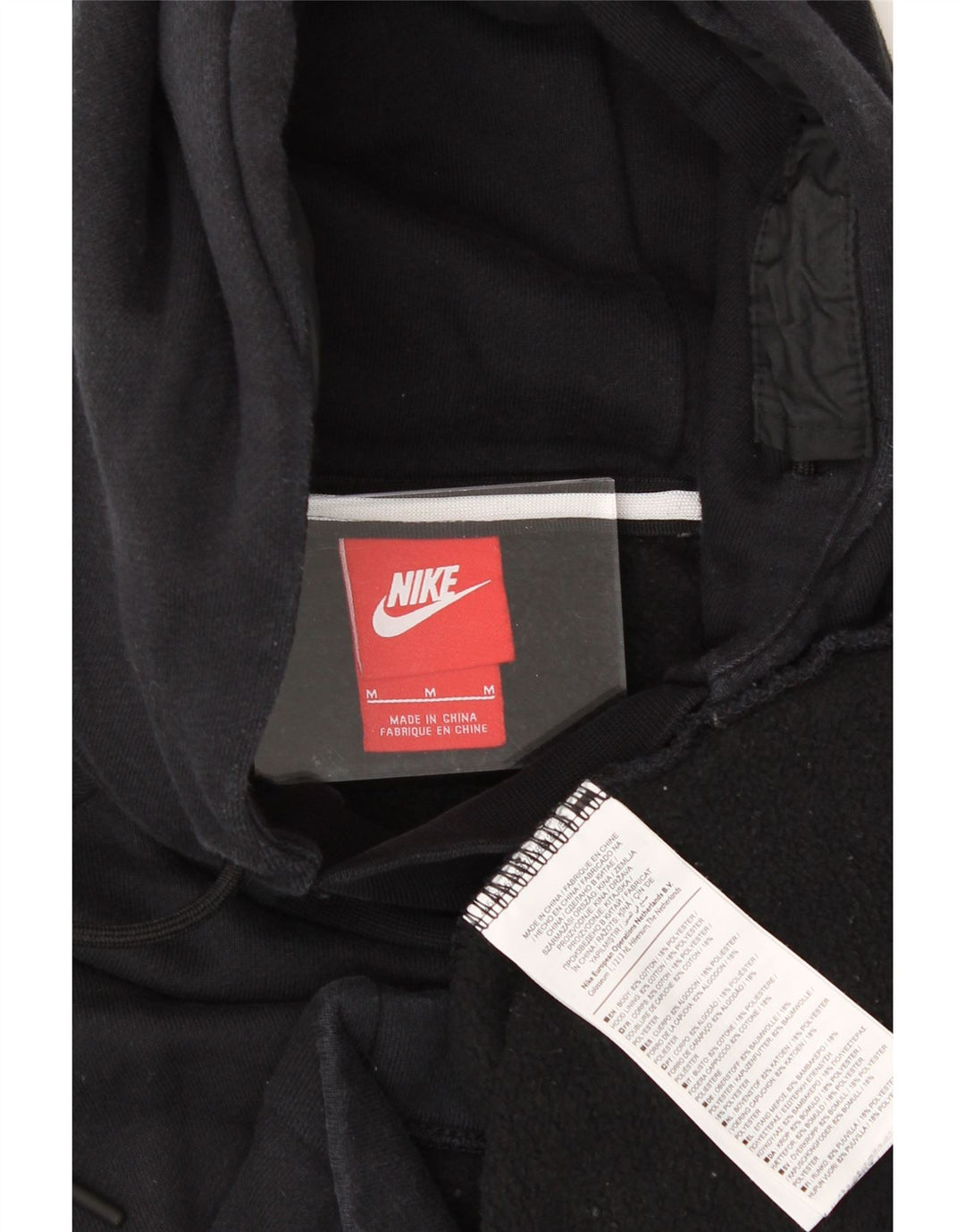 NIKE Mens Hoodie Jumper Medium Black Cotton Vintage Nike and Second-Hand Nike from Messina Hembry 