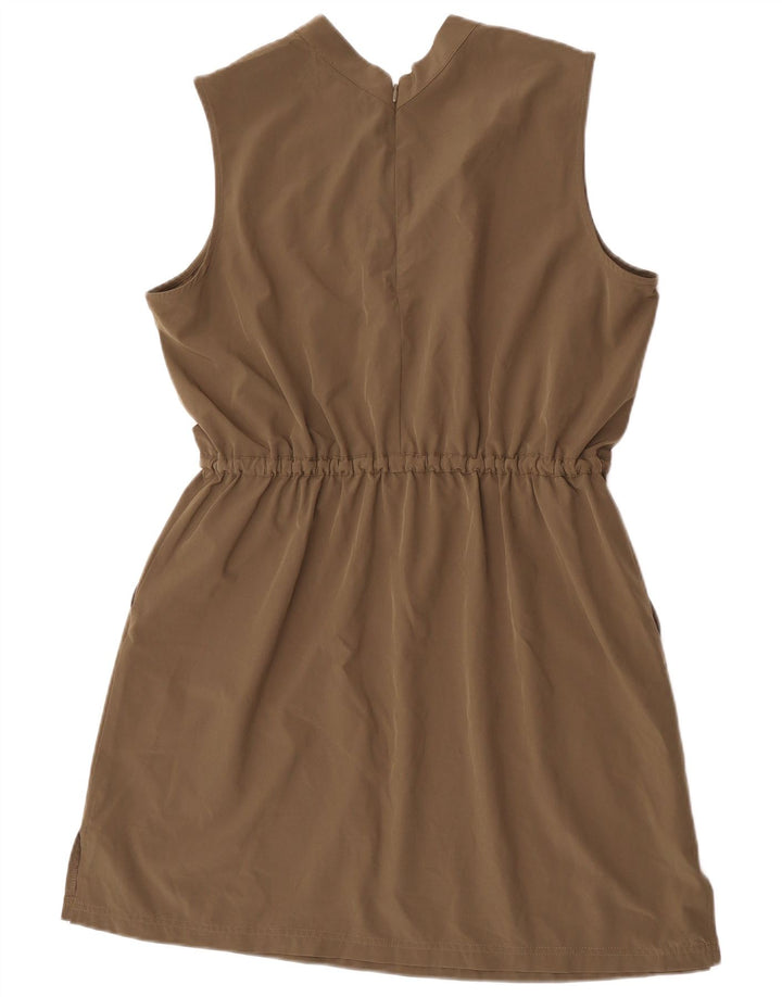 Vestido feminino Calvin Klein sem mangas com bainha US 14 XL cáqui poliéster
