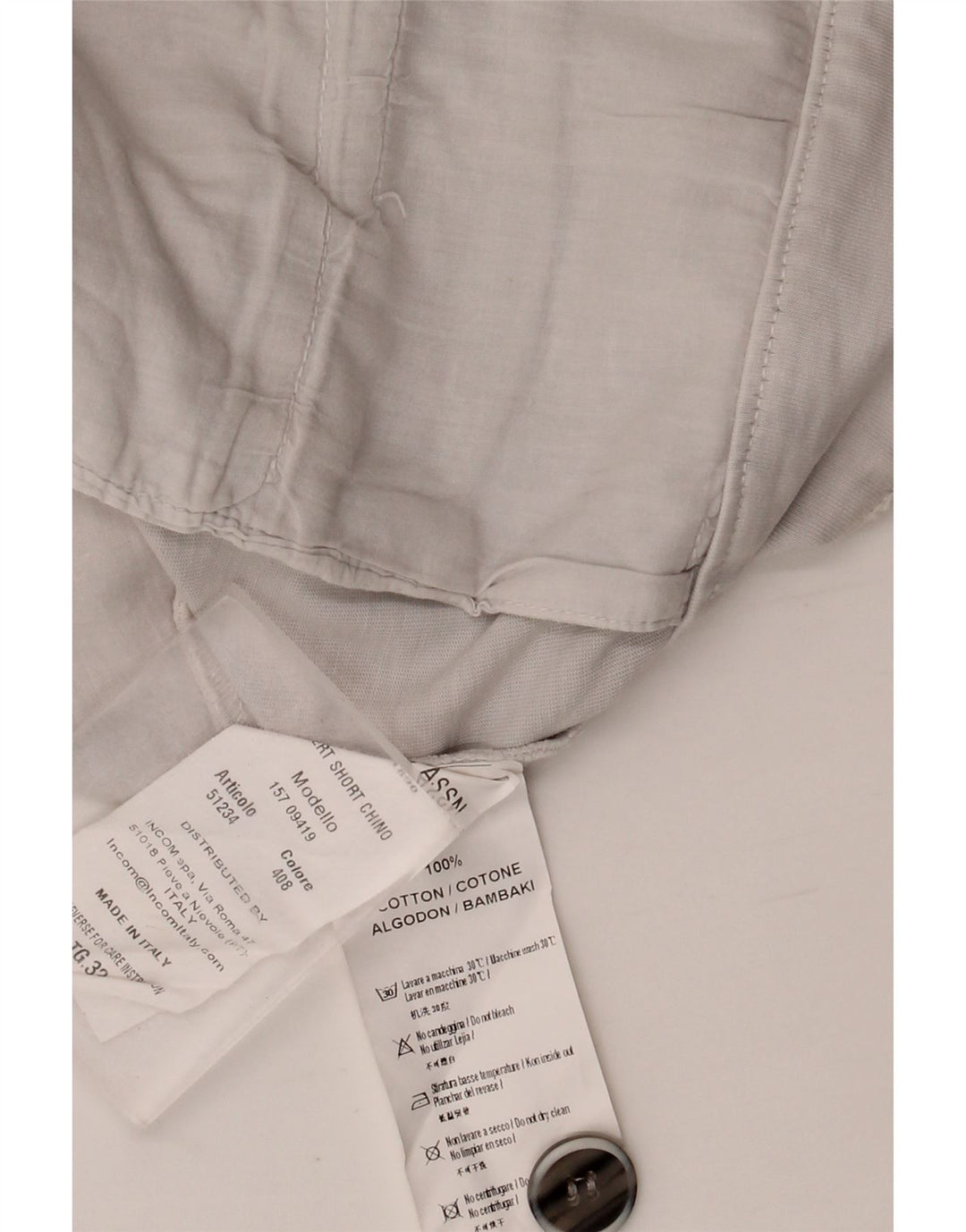 ASSN POLO DOS EUA. Shorts Chino Masculino W32 Médio Algodão Branco