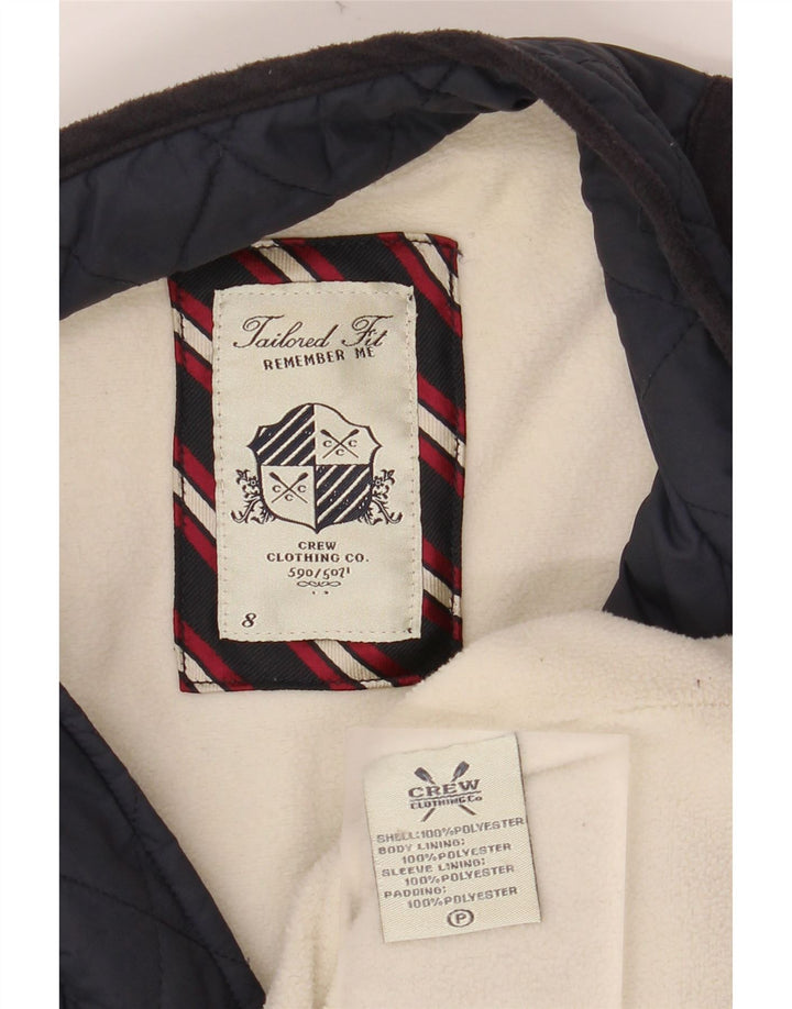 CREW CLOTHING Jaqueta feminina acolchoada com ajuste sob medida Reino Unido 8 pequena azul marinho