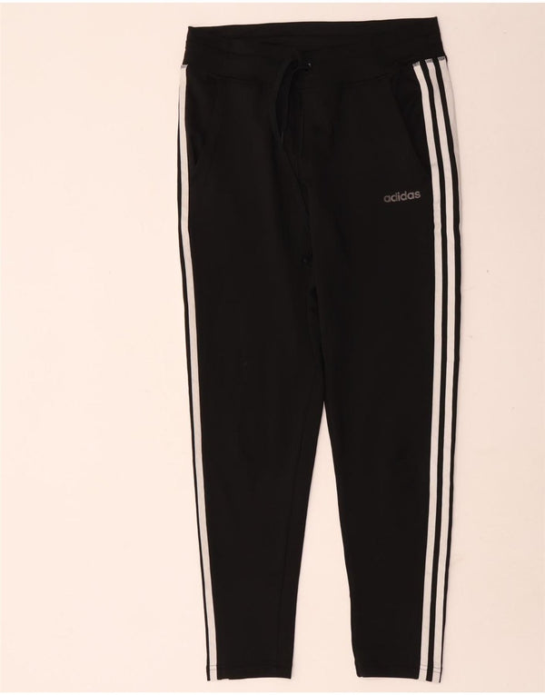 Calça de treino feminina Adidas UK 8/10 pequena poliéster preto