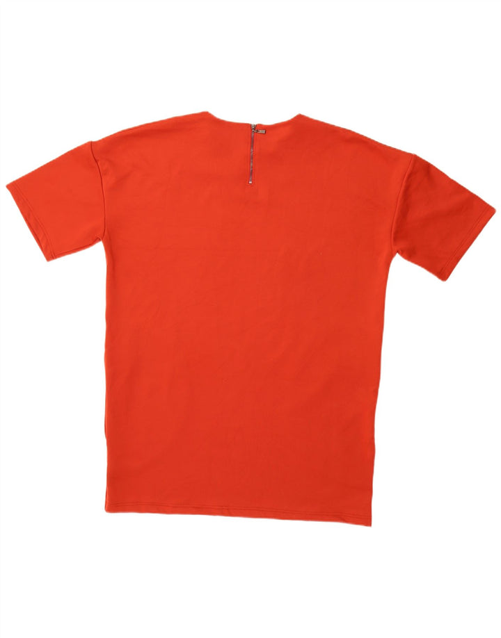 Vestido camiseta feminino Topshop Reino Unido 12 poliéster vermelho médio