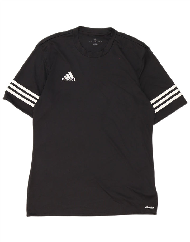 Adidas Mens Climalite Camiseta Top Médio Poliéster Preto