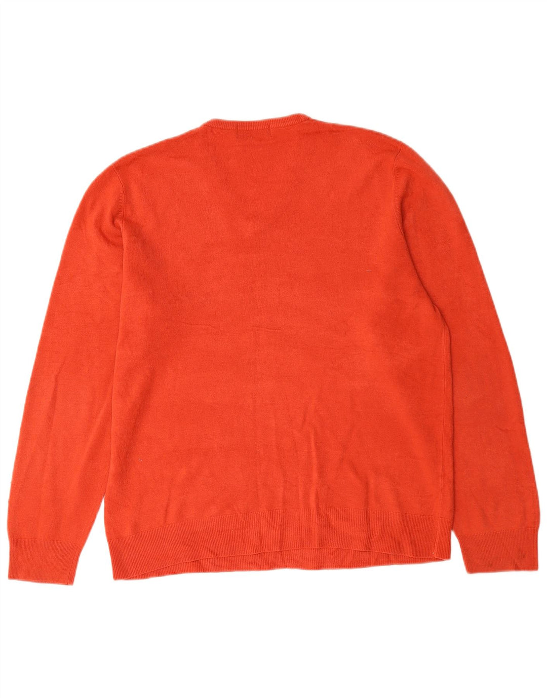 Suéter masculino Marks & Spencer Blue Harbor com decote em V grande acrílico vermelho