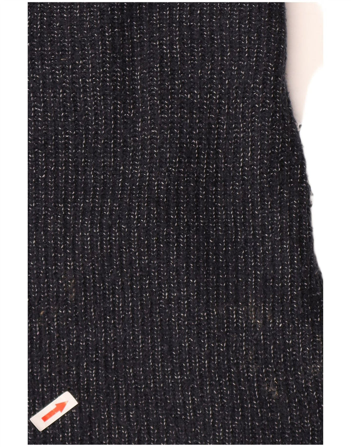 Suéter masculino Marks & Spencer com gola redonda grande azul marinho manchado