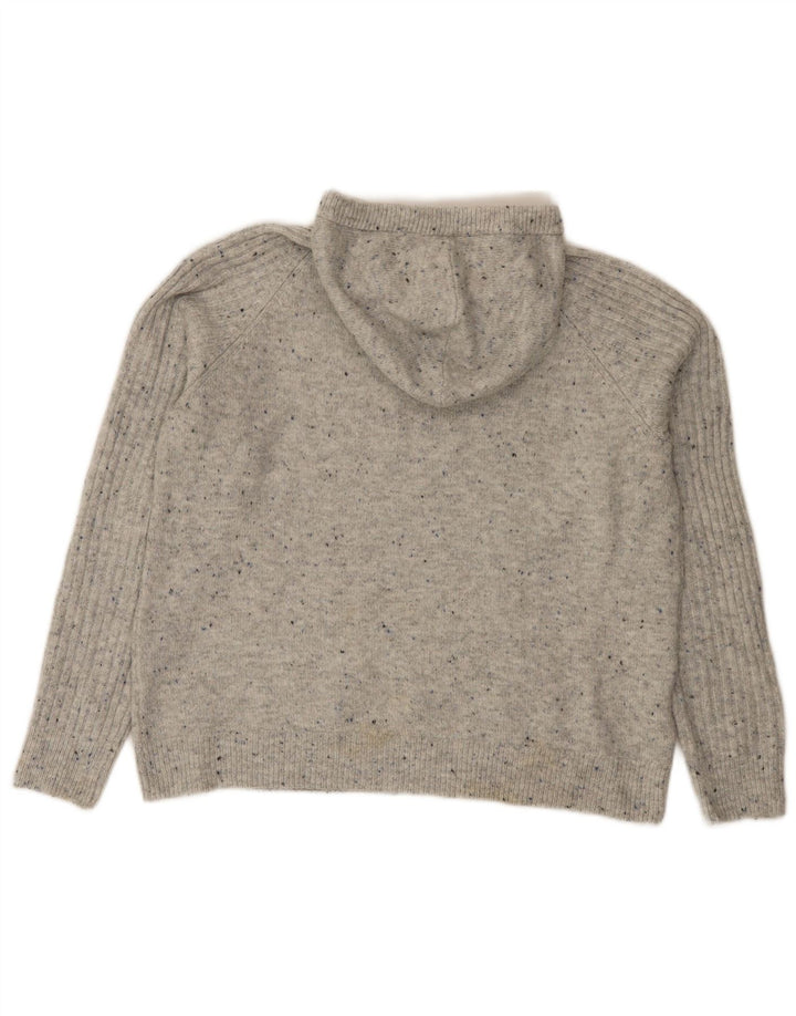 Suéter feminino com capuz Marks & Spencer Reino Unido 14 cinza médio manchado