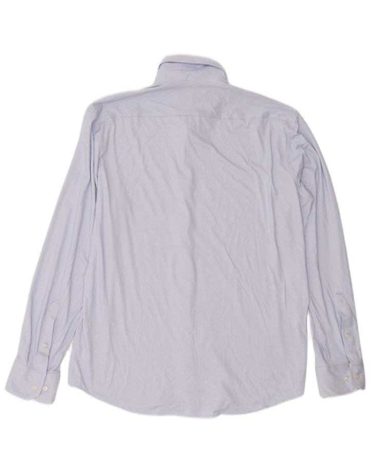 Camisa masculina de ajuste regular HUGO BOSS grande poliéster manchado azul