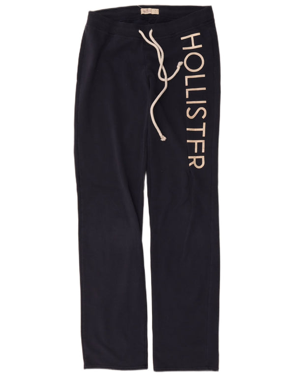 Calça feminina Hollister com estampa gráfica UK 10 algodão azul marinho pequeno