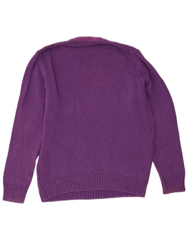Suéter masculino Zara com decote em V grande roxo