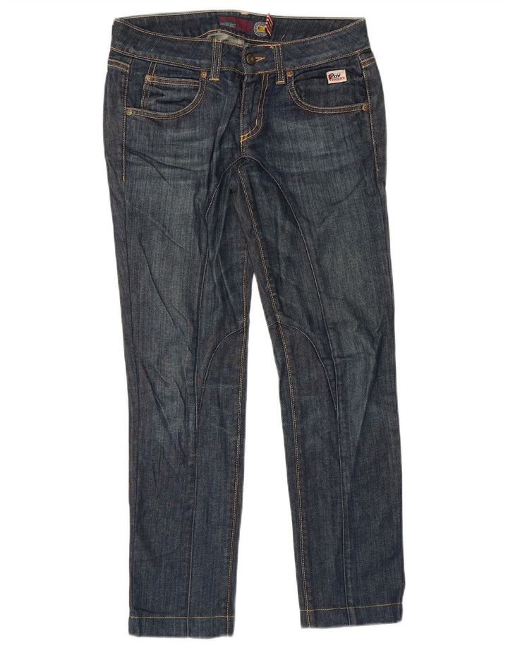 Roy Rogers Calça jeans feminina slim W24 L28 algodão azul marinho