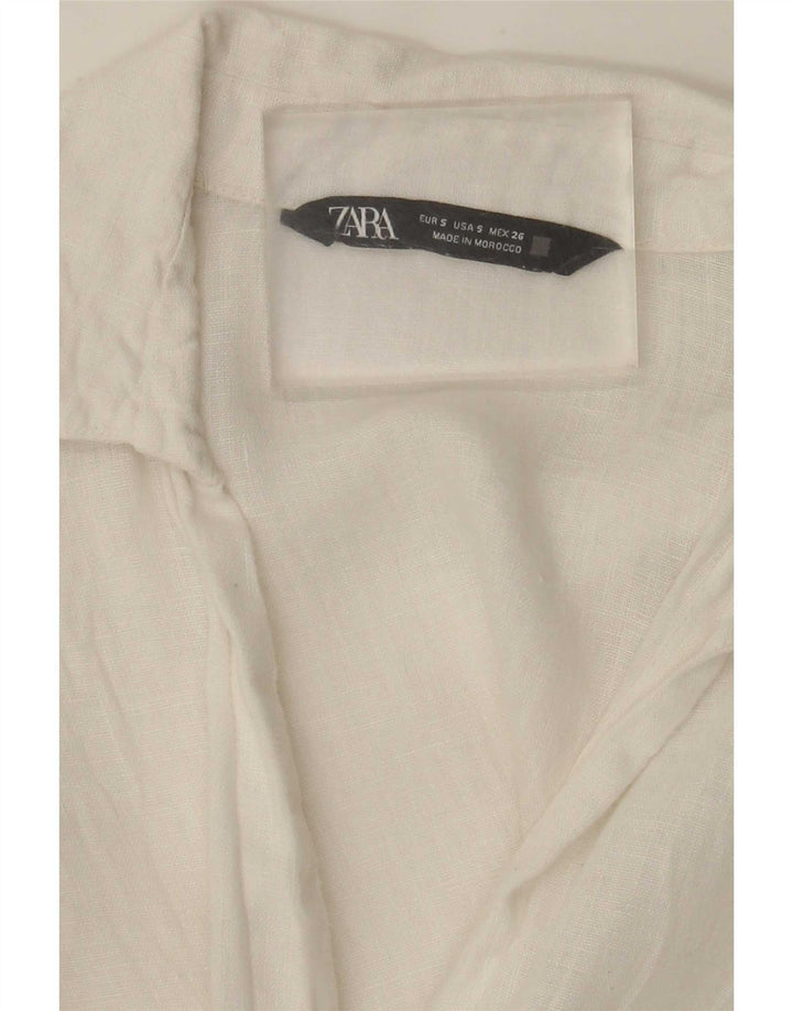Zara Camisa Feminina UK 10 Pequena Branca