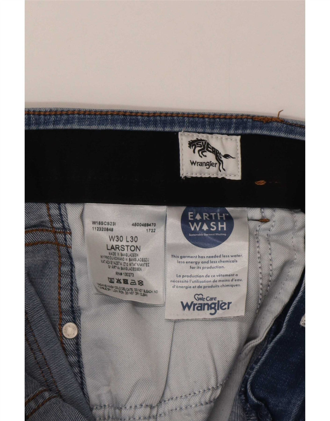 Wrangler Mens Larston Slim Jeans W30 L30 Azul Algodão