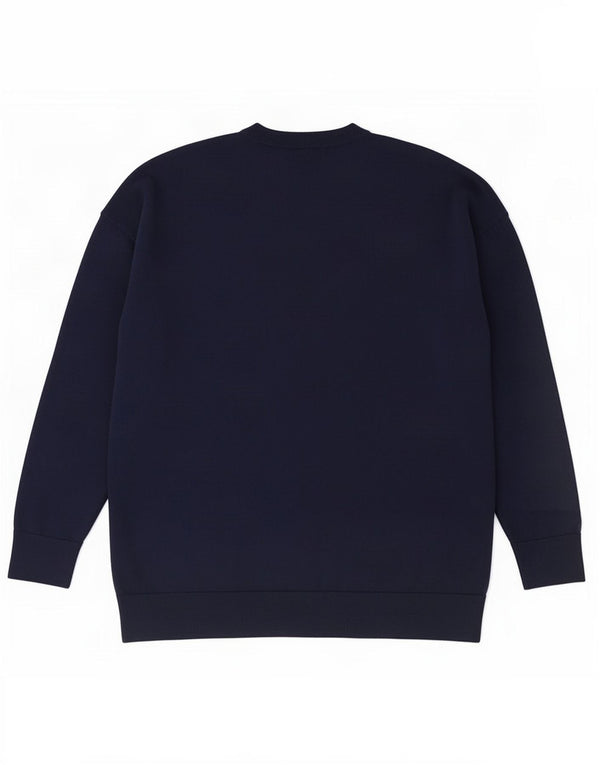 Suéter masculino Marks & Spencer com decote em V de lã azul marinho médio