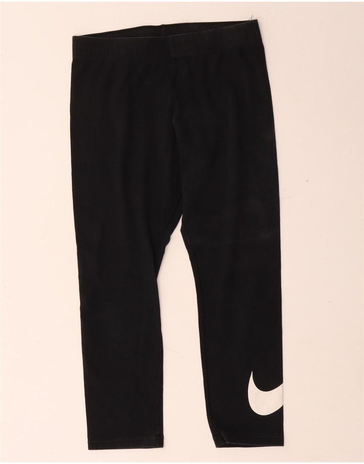 Nike Womens Graphic Capri Leggings UK 8 Pequeno Algodão Preto