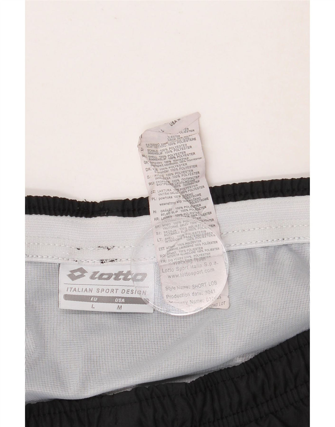 Lotto Mens Sport Shorts Grande Poliéster Preto