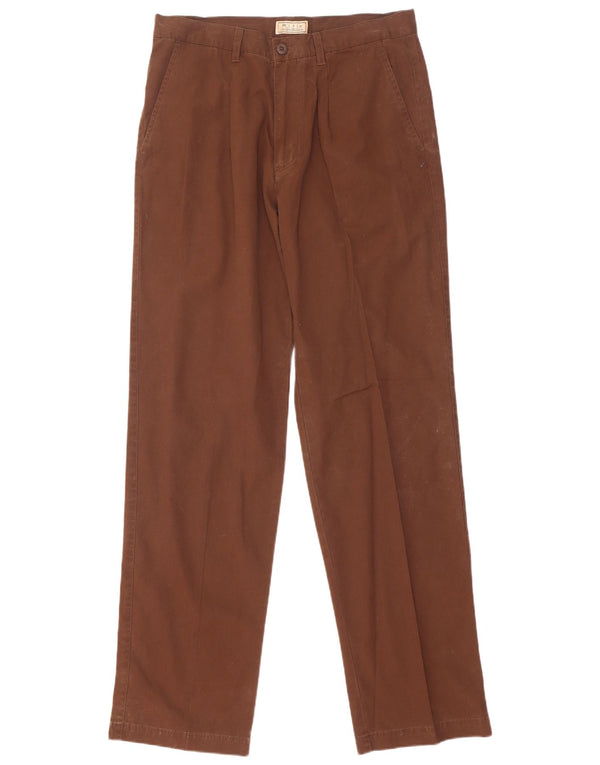 Calça Chino Rifle Masculina Reta W34 L34 Algodão Marrom