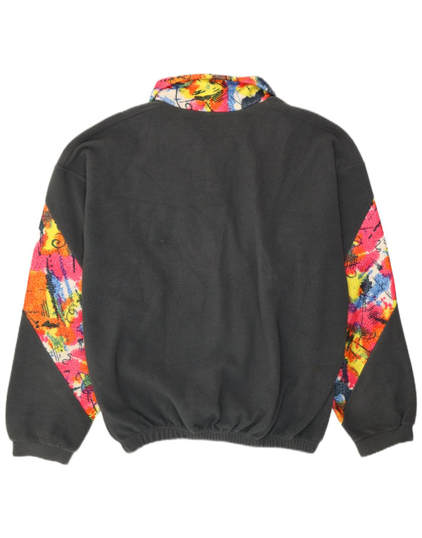 Jumper de lã masculino VINTAGE com decote em botão XL cinza Colourblock poliéster