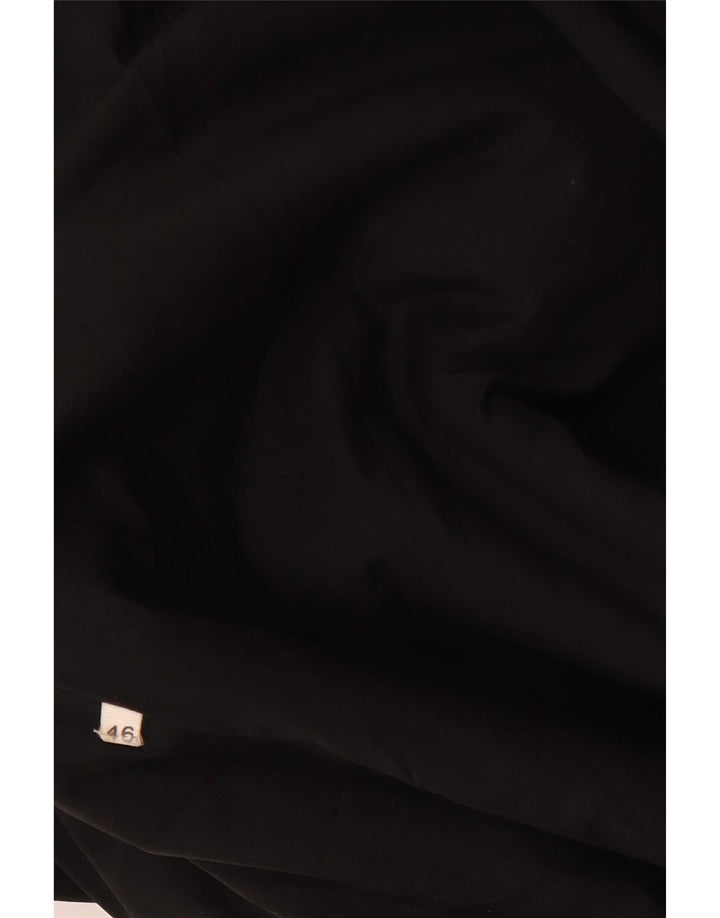 Casaco de couro superdimensionado vintage feminino IT 46 grande preto
