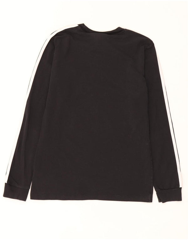 Top Feminino Adidas Manga Longa UK 10 Pequeno Algodão Preto