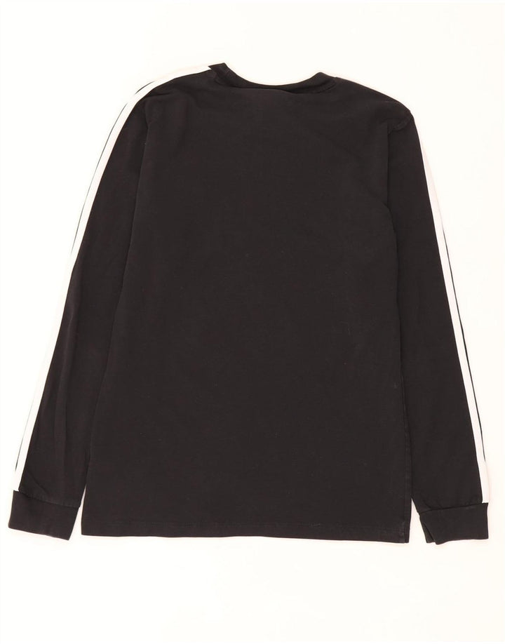 Top Feminino Adidas Manga Longa UK 10 Pequeno Algodão Preto