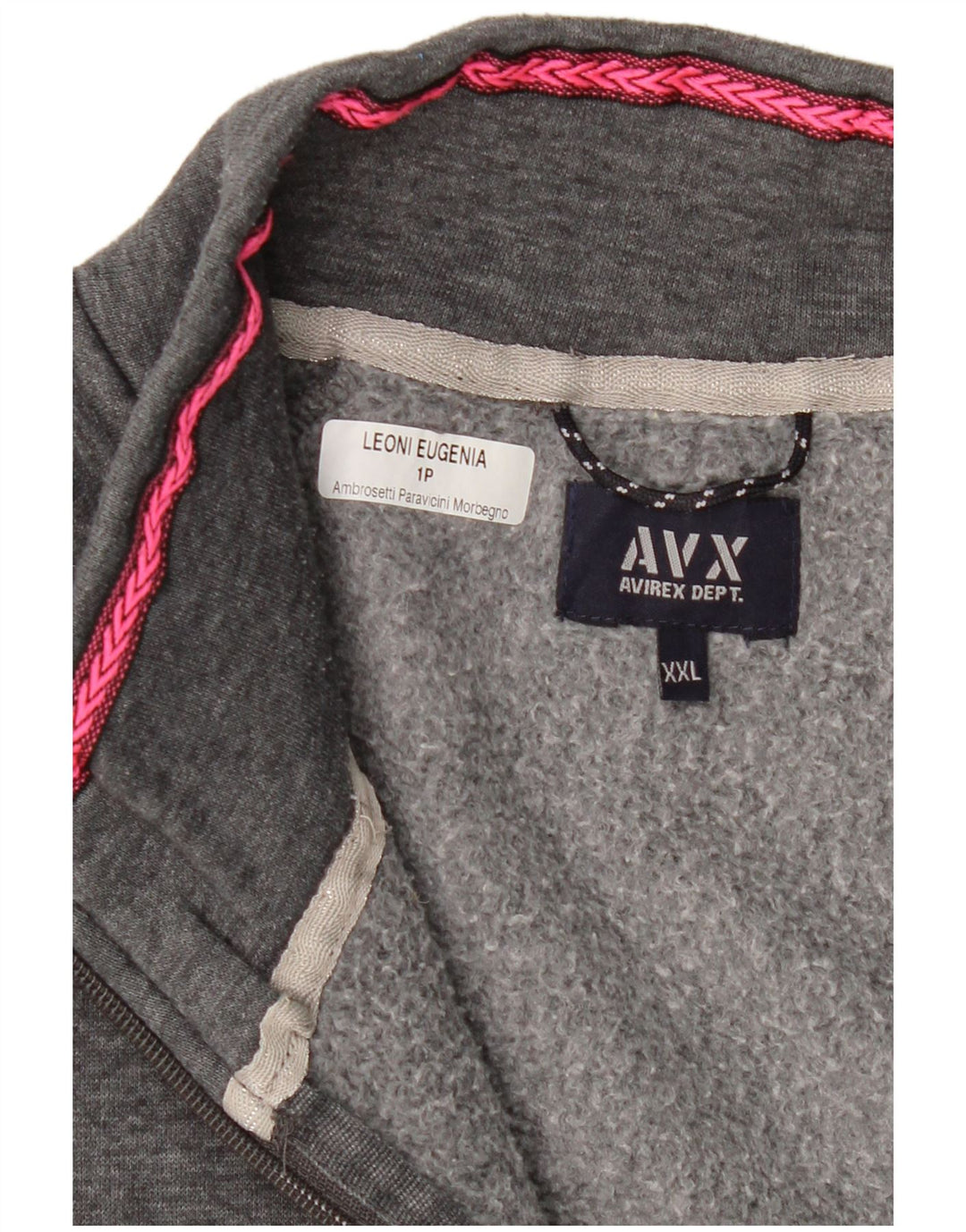 Jaqueta feminina de treino Avirex UK 20 2XL algodão cinza